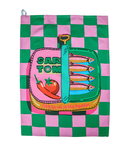 Sardines Tea Towel | Illustrated Kitchen Tea Towel