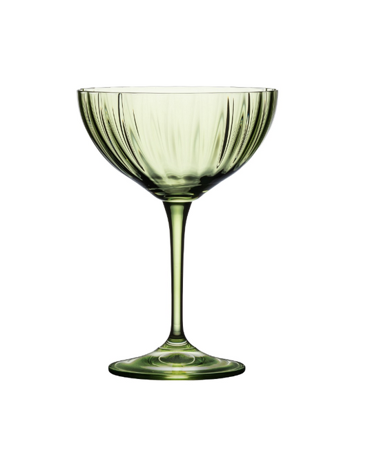 Sensa Bottle Green Coupe Glasses | Set of 2 Cocktail Glasses