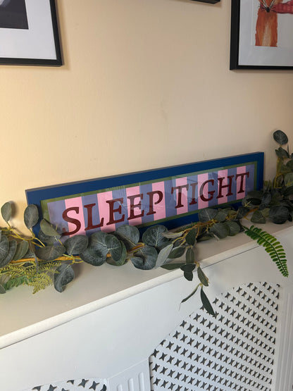 Sleep Tight Framed Print with Blue Frame | Framed wall art