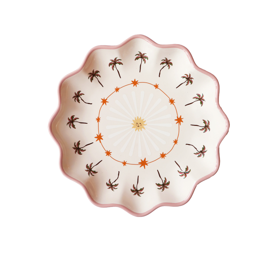 Palm Trees Small Ceramic Plate | Small Serving Plate