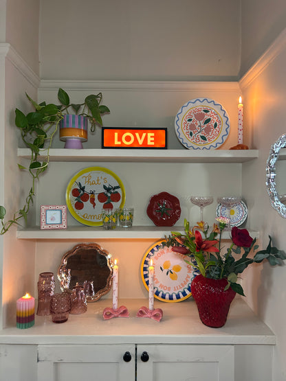 Strawberry Vase | Red Lacquered Glass Decorative Vase