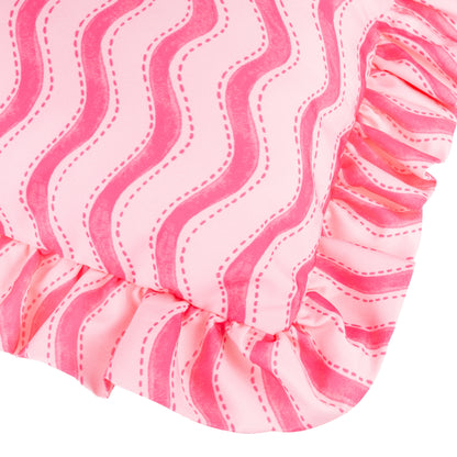 Summer Solstice Wiggly Stripe Cushion 30x50cm | Hot Pink | Outdoor Scatter