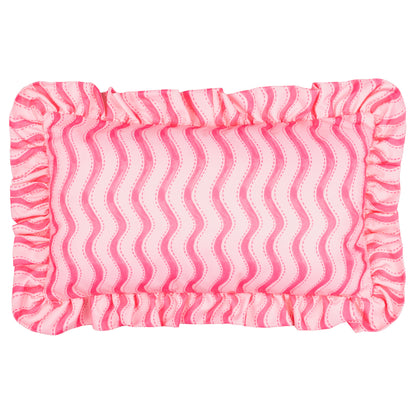 Summer Solstice Wiggly Stripe Cushion 30x50cm | Hot Pink | Outdoor Scatter