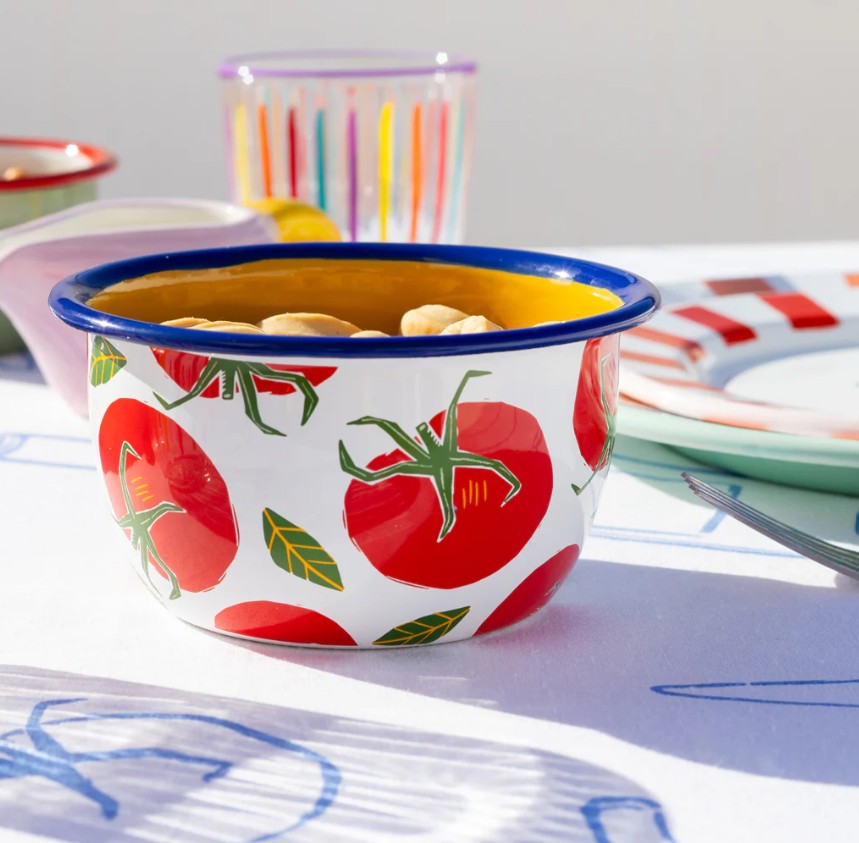 Bon Appetit Tomato enamel bowl | Fruit home decor