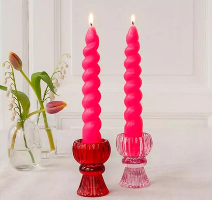Twisted spiral candles - Boxed pack of 2 | Unique candles