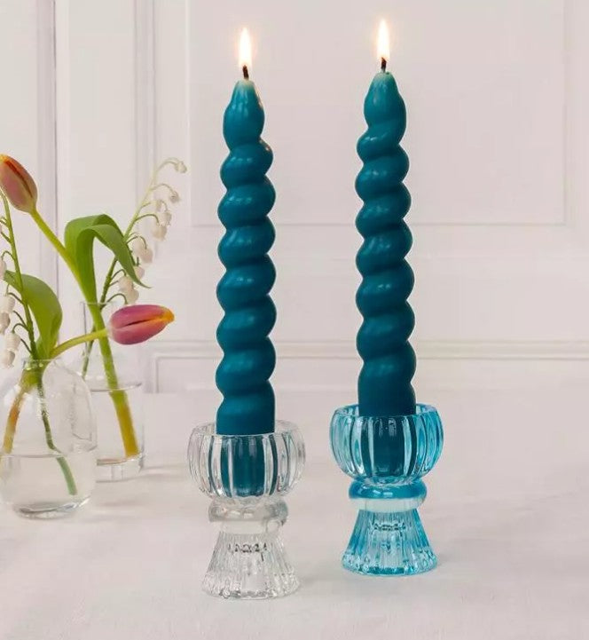 Twisted spiral candles - Boxed pack of 2 | Unique candles