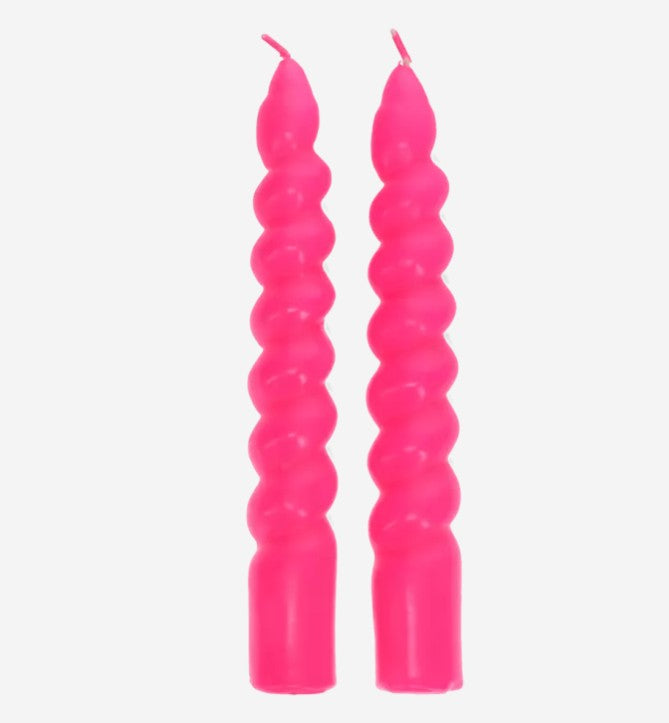 Twisted spiral candles - Boxed pack of 2 | Unique candles