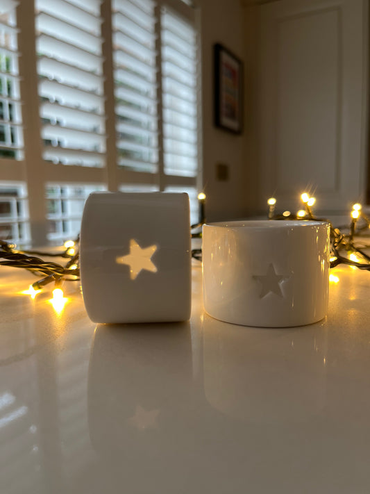 Vegan China Napkin Rings with Star cut out - Set of 2