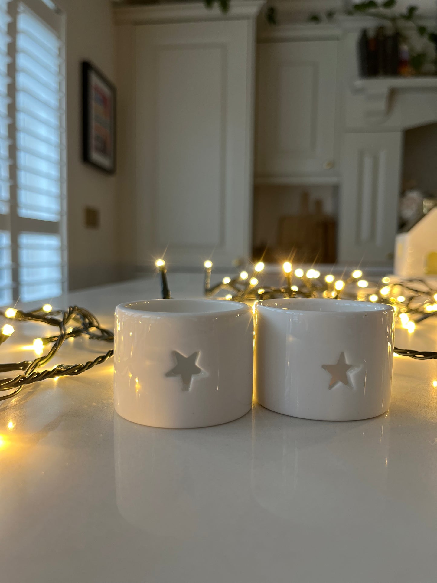 Vegan China Napkin Rings with Star cut out - Set of 2