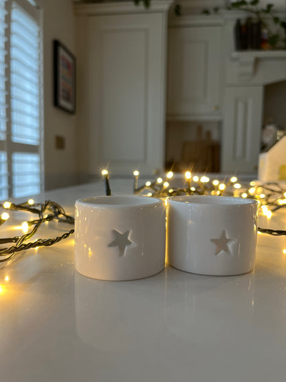 Vegan China Napkin Rings with Star cut out - Set of 2