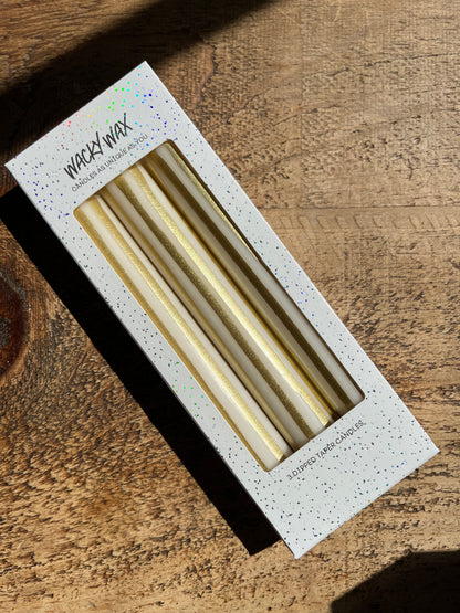 White with gold drip candles | Neutral home decor