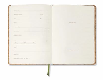 Here’s How Wine Journal | Cork Wine Bottle Party Planner with Gold Foil