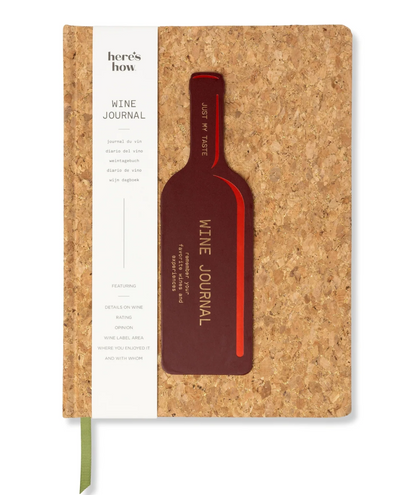 Here’s How Wine Journal | Cork Wine Bottle Party Planner with Gold Foil