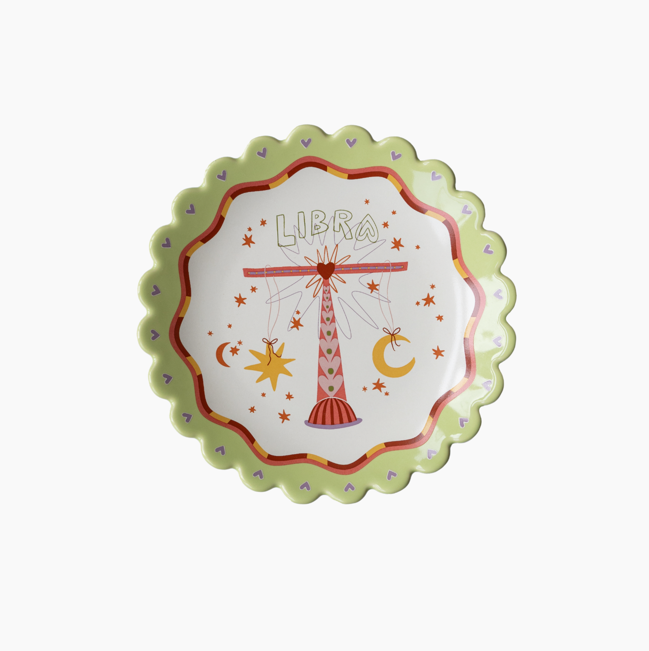 Libra Zodiac Plate | Astrology Scalloped Edge 14.5cm Wall Plate