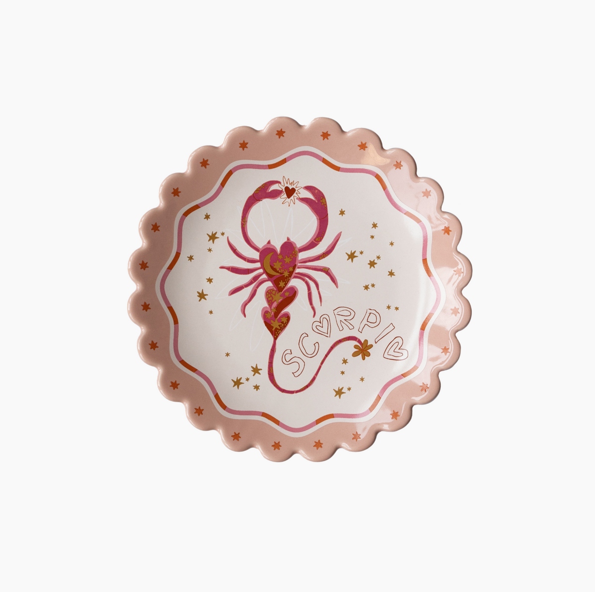 Scorpio Zodiac Plate | Astrology Scalloped Edge 14.5cm Wall Plate