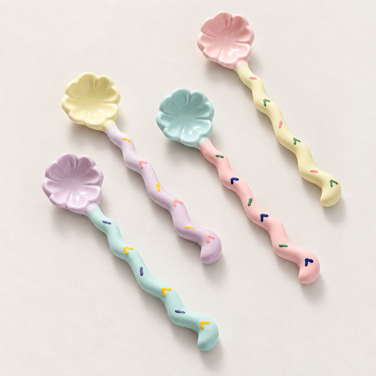 Handpainted Ceramic Spoon | Cute Coffee Spoon