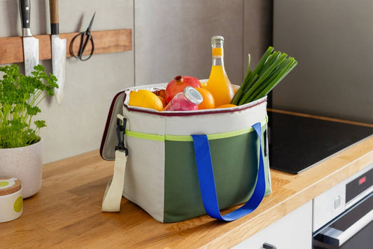 Remember Cool Bag in Green, Cream & Blue | Insulated Picnic Bag
