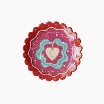 Aquarius Zodiac Plate | Astrology Scalloped Edge 14.5cm Wall Plate