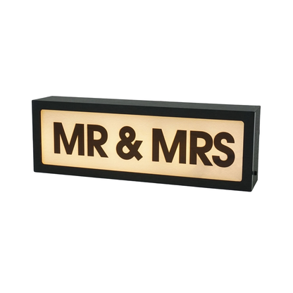 Mr & Mrs LED Lightbox | Fun Ambient LED Sign for Home or Office