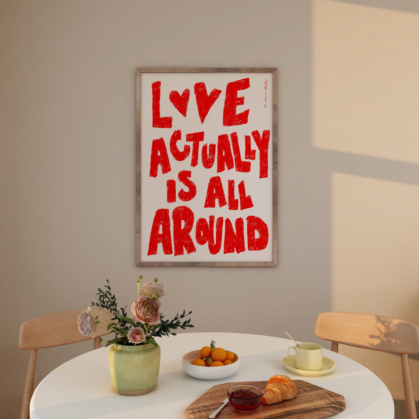 Love Actually Is All Around Art Print | Whimsical Hand-Drawn A4 Wall Art