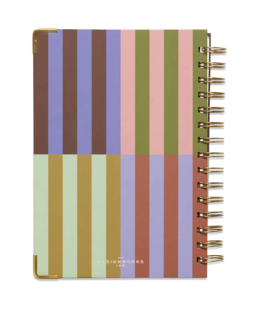 Colourful 13-Month Planner | Wirebound Hardback with Gold Details