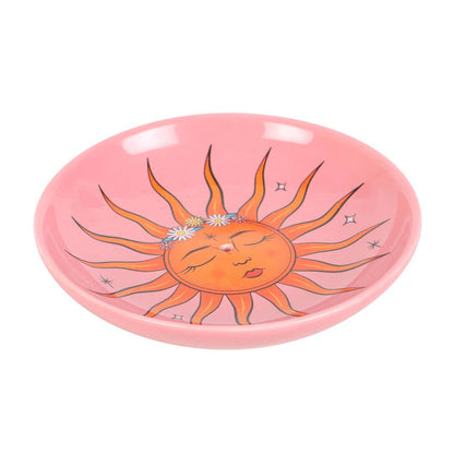 Sun Tarot Incense Stick Holder | Ceramic Incense Dish & Trinket Tray