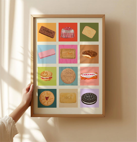 English Biscuits Art Print | A4 Kitchen Wall Art
