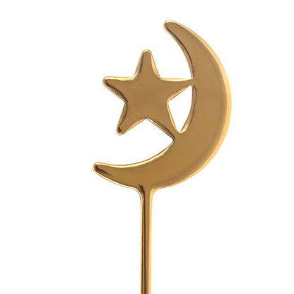 Set of 4 Star & Moon Teaspoons | Celestial Gold Spoon Set