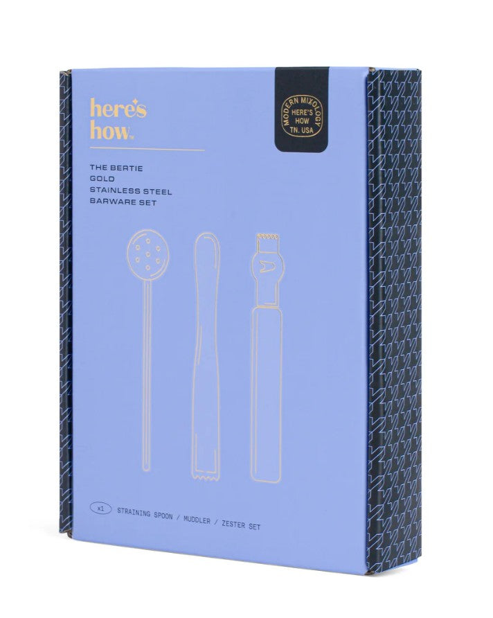 Gold Bertie Barware Set | Cocktail & Mocktail making at home