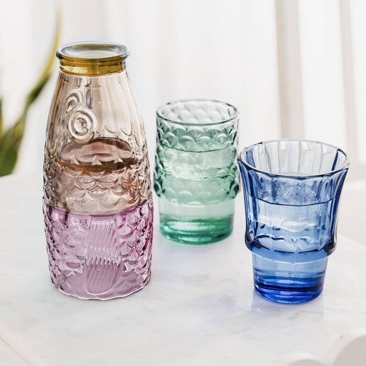 Rainbow Fish Stacking Glasses | Set of 4 Ombre Drinking Tumblers