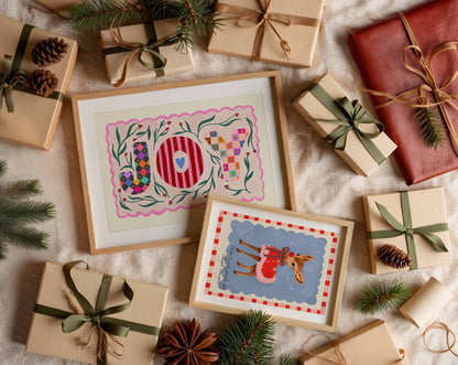 Festive Joy Art Print | A4 Christmas Wall Art