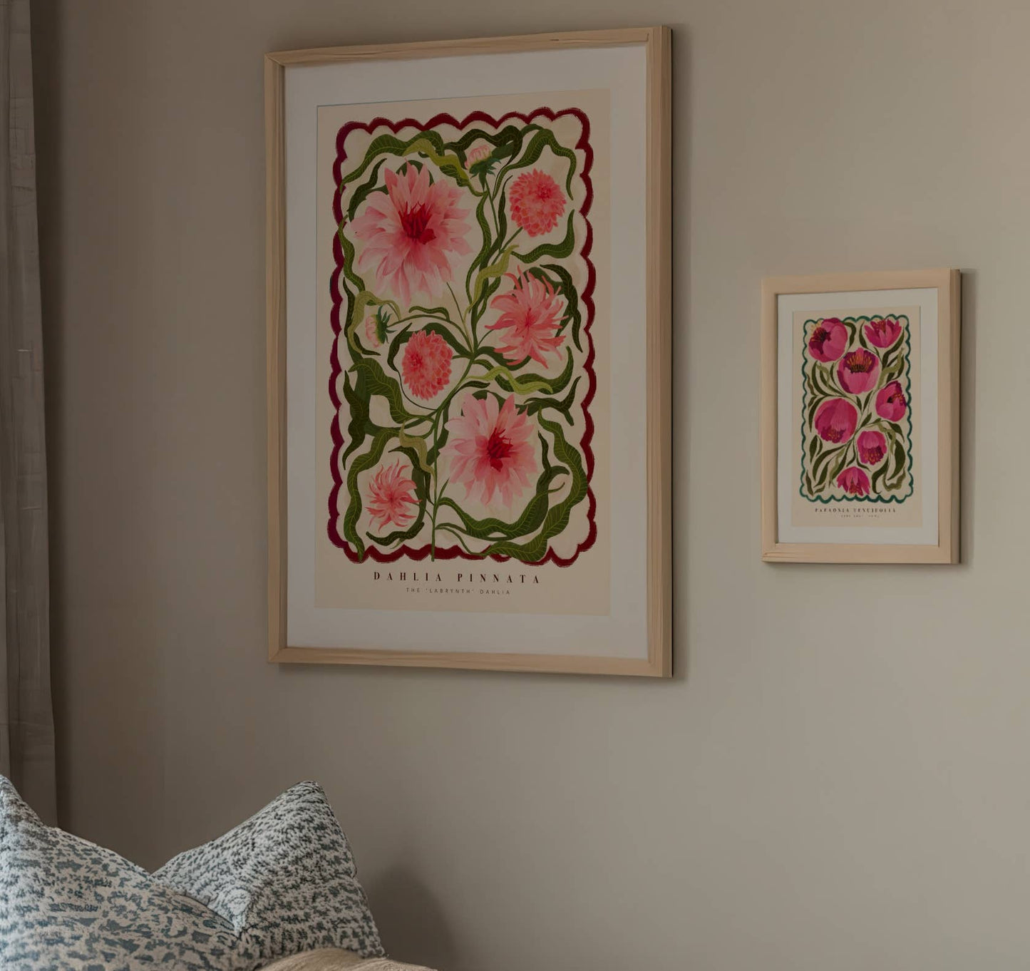 The Dahlia – Hand Drawn Colourful Art Print | Floral home decor