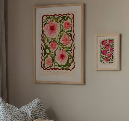 The Dahlia – Hand Drawn Colourful Art Print | Floral home decor
