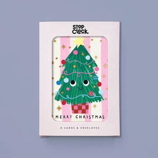 Christmas Tree Gold Foil Card Pack of 6 | Luxury Christmas Cards