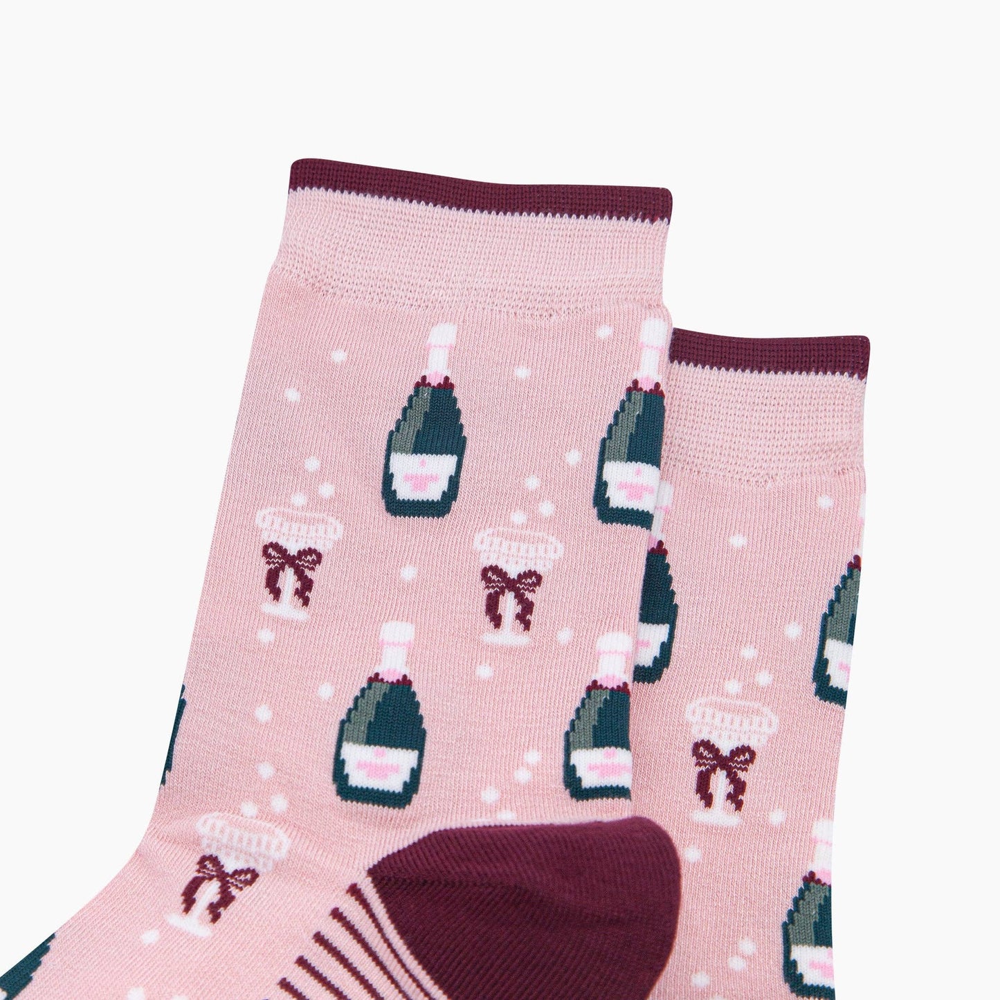 Champagne & Bow Bamboo Socks | Women's Bamboo Crew Socks