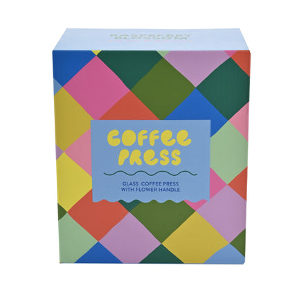 Raspberry Blossom Glass Cafetiere | Colourful French Press Coffee Maker