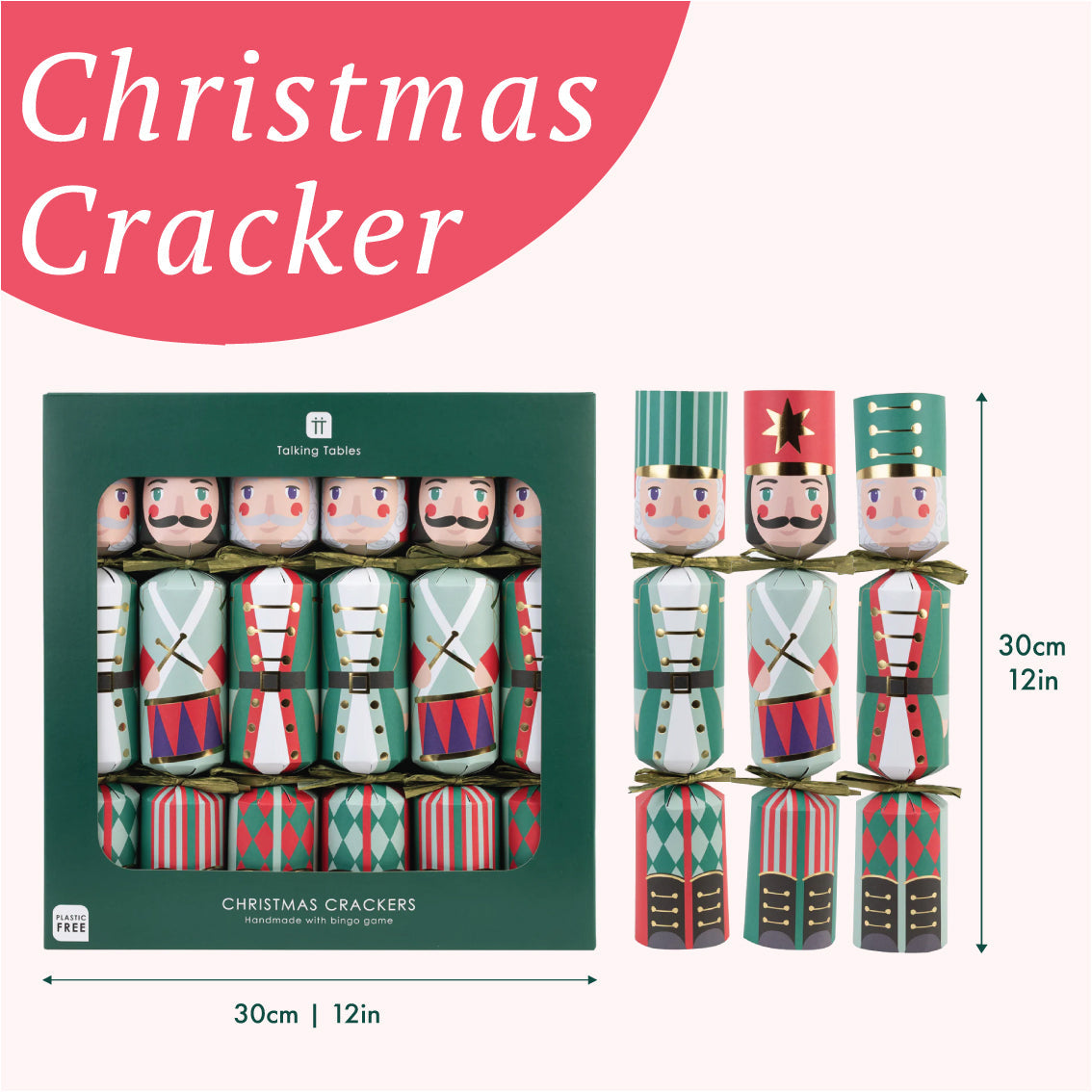 Nutcracker Christmas Crackers Pack of 6