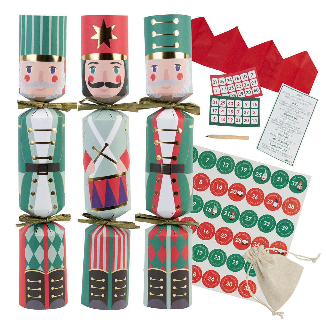 Nutcracker Christmas Crackers Pack of 6