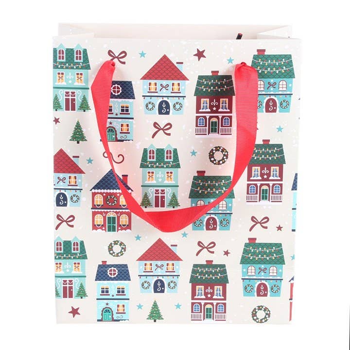 Christmas Street Print Gift Bag