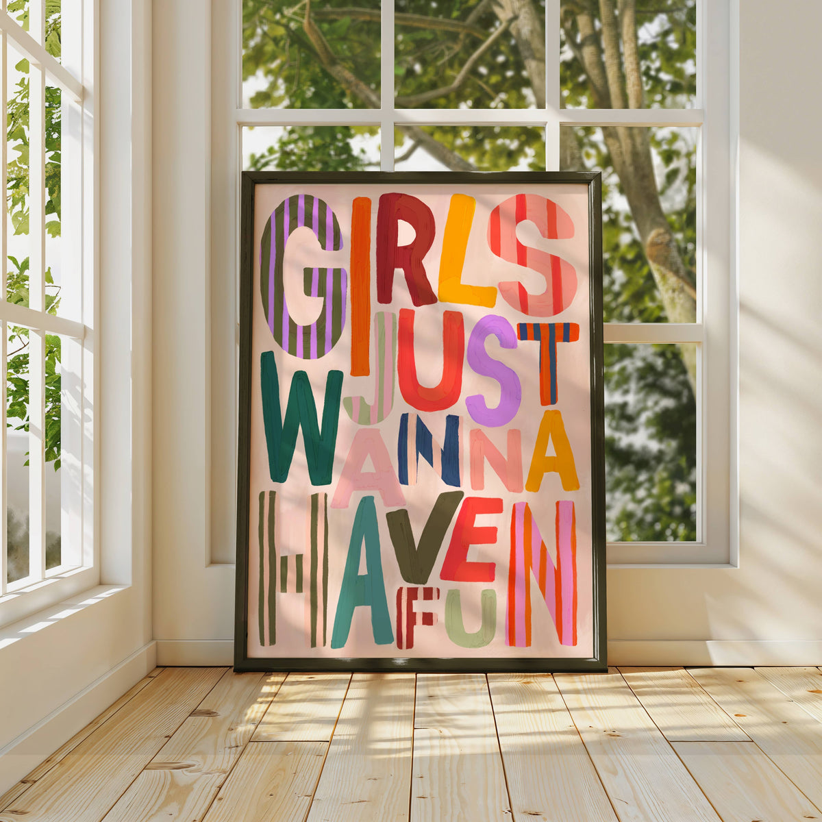 Girls Just Wanna Have Fun Art Print | A3 Kids Wall Art
