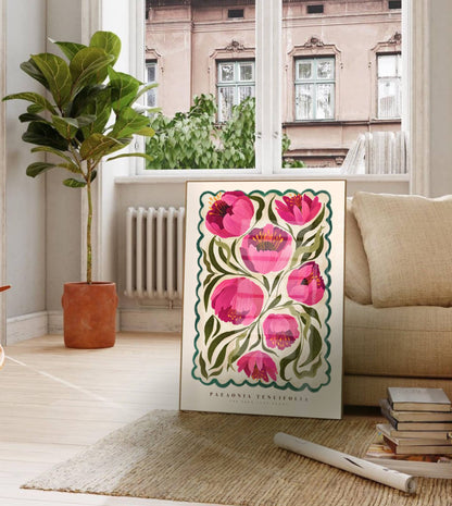 Peony Flower Market Print | Floral Home Decor