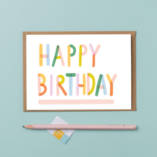 Colourful Happy Birthday Card | Bright Birthday Card