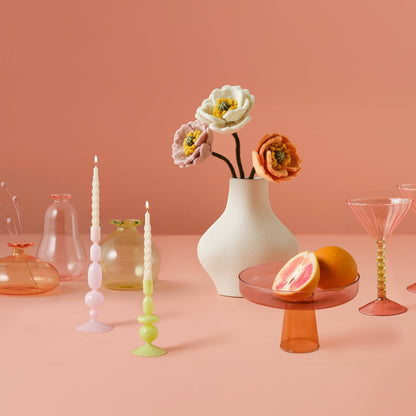 Pink & Green Bobbin Coupe Cocktail Glasses Set of 2 | Colourful Cocktail Glassware