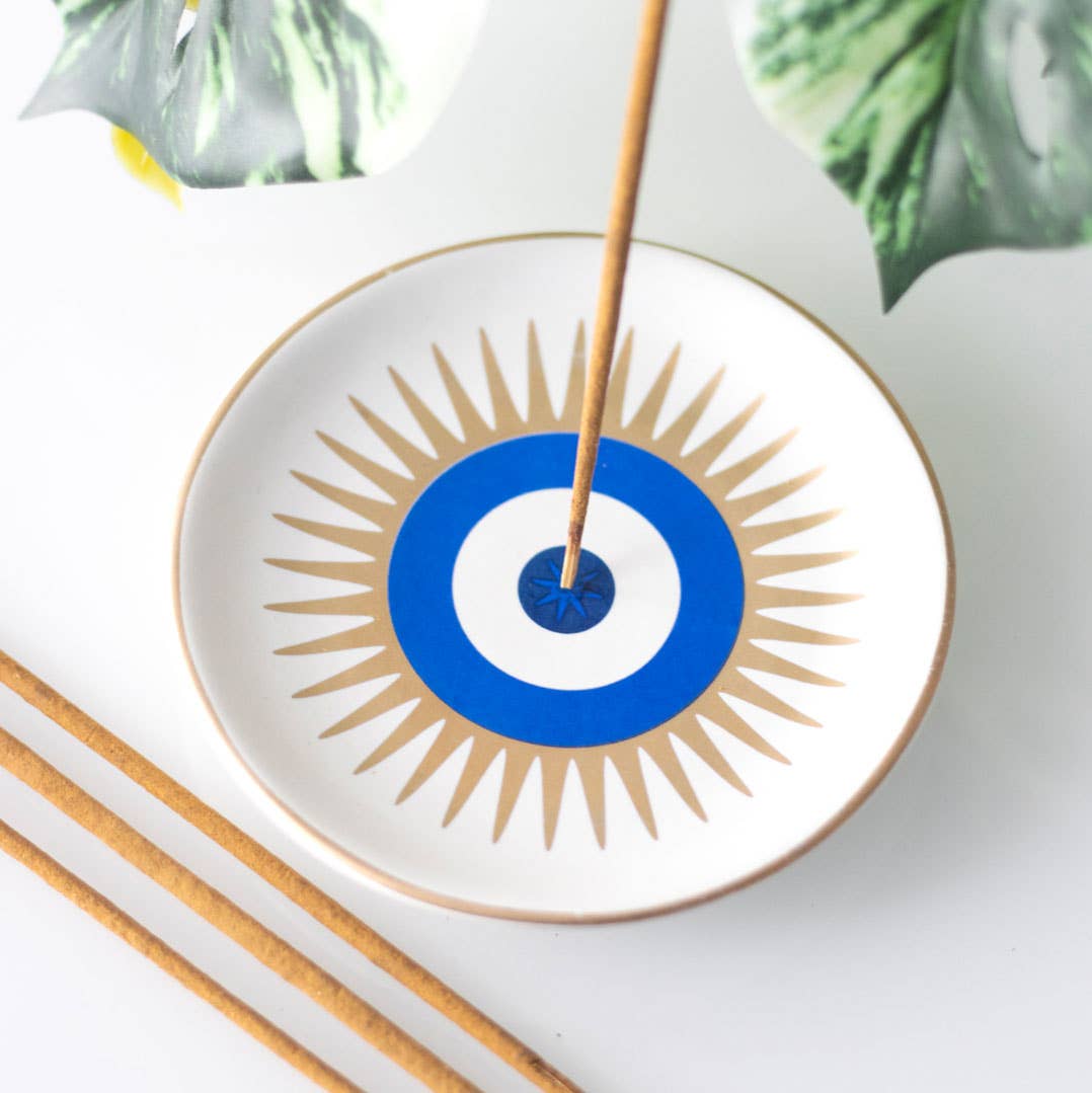 All Seeing Eye Incense Holder | Ceramic Evil Eye Incense Stick Plate