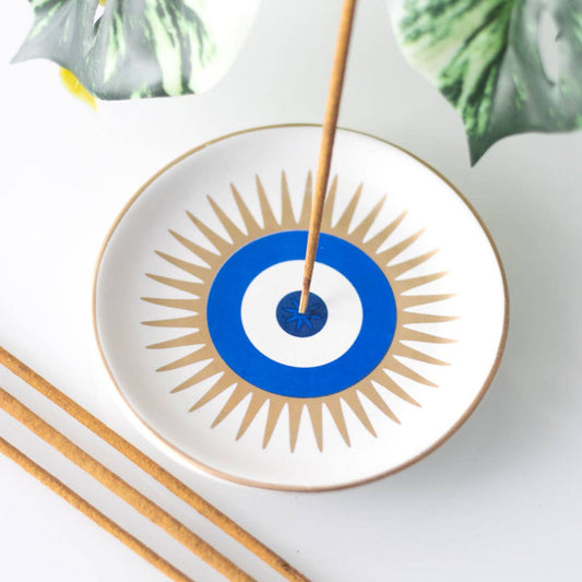 All Seeing Eye Incense Holder | Ceramic Evil Eye Incense Stick Plate