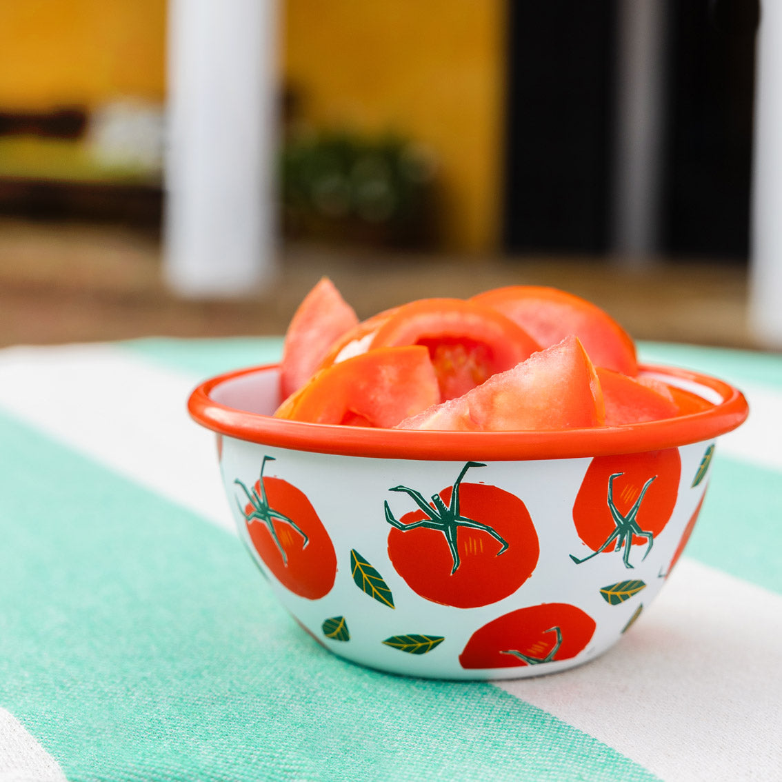 Tomato Red Enamel Bowl 12cm | Durable Serving & Salad Bowl