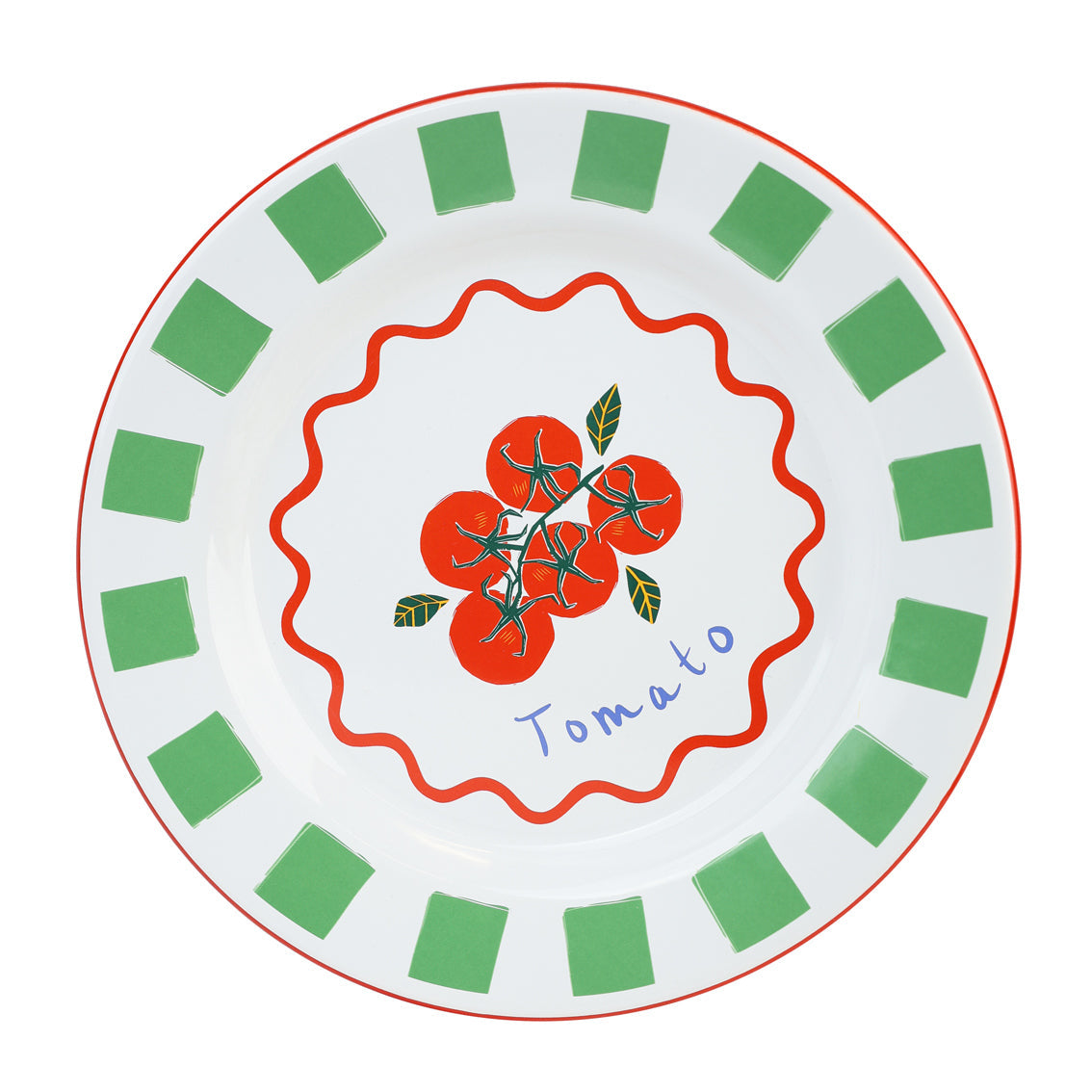 Bon Appetit Tomato Enamel Plate | Vintage Tableware