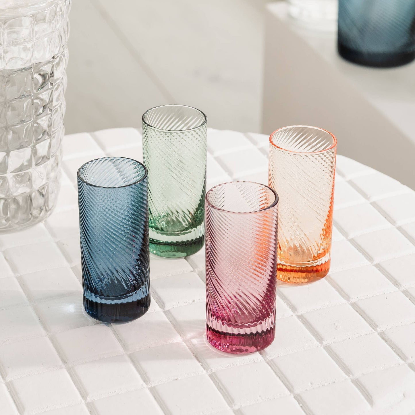 Twist Coloured Shot Glasses Set of 4 | Colourful Birthday Gift