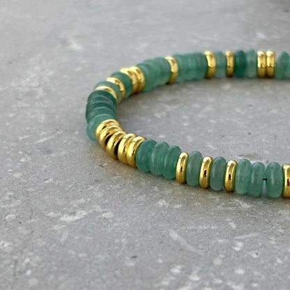 Multicolour Stone & Gold Beaded Bracelet | PVD Gold Plated Bracelet, Waterproof Bracelet