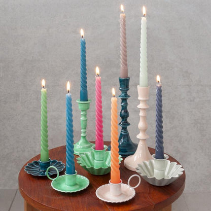 Enamel Flower Candle Holder | Vintage-Inspired Home Décor